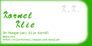 kornel klie business card